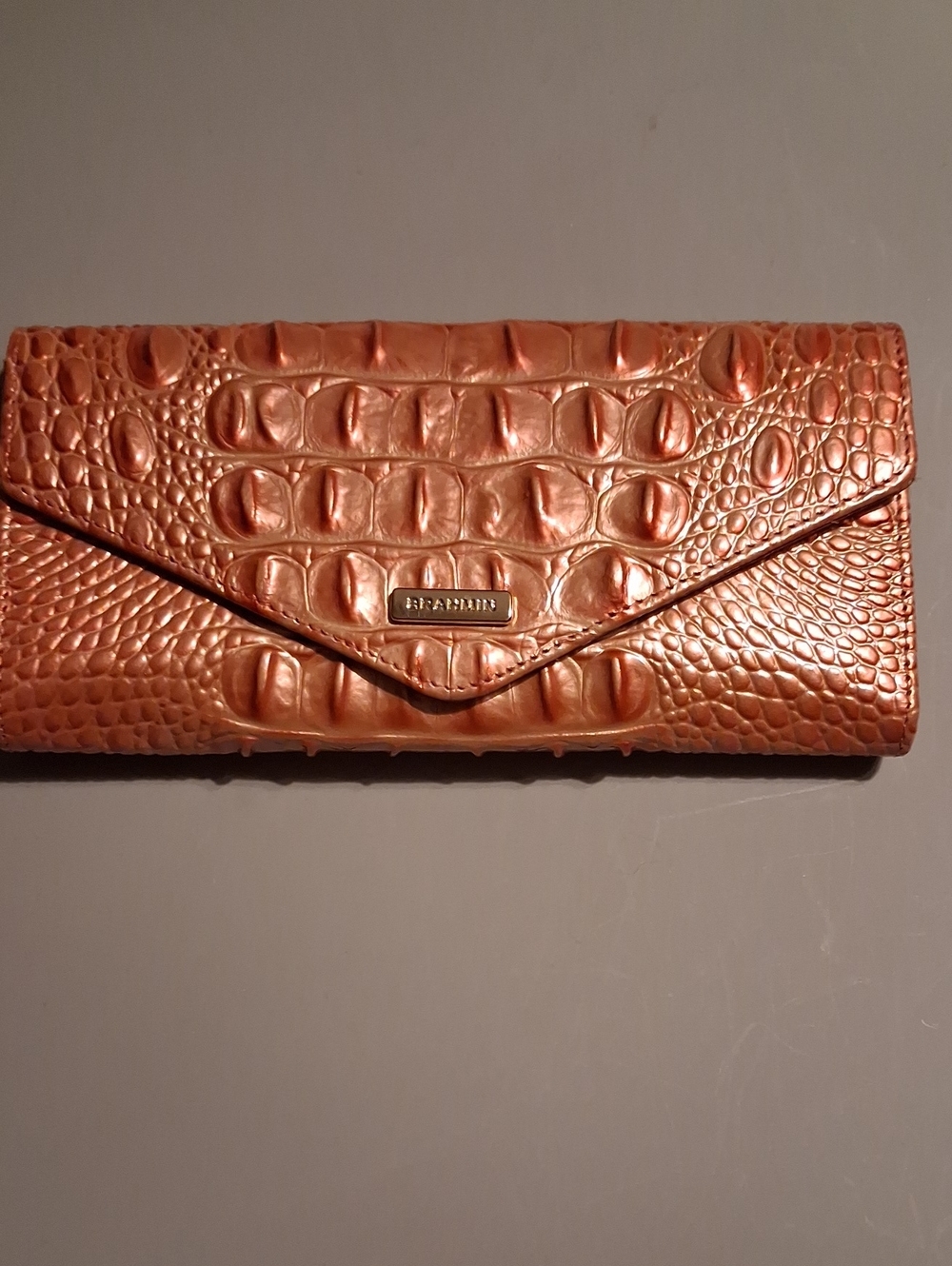 Brahmin Veronica Belliri Melbourne Leather Wallet.pearl Orange.
